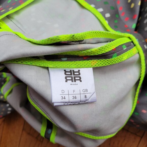 Riani Luxury Cotton Stretch Gray with Colourful Dashes Blazer 4 - Picture 7 of 15